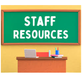 Staff Resources written on chalk board